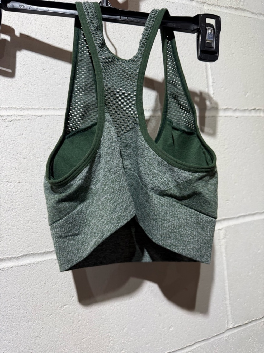 Active USA Heathered Olive Green High-Waist Kids Leggings with matching top - Picture 5 of 5